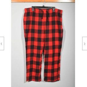 Men's Old Navy 100% Cotton Red Buffalo Plaid Flannel Pajama Sleep Pants Sz XL